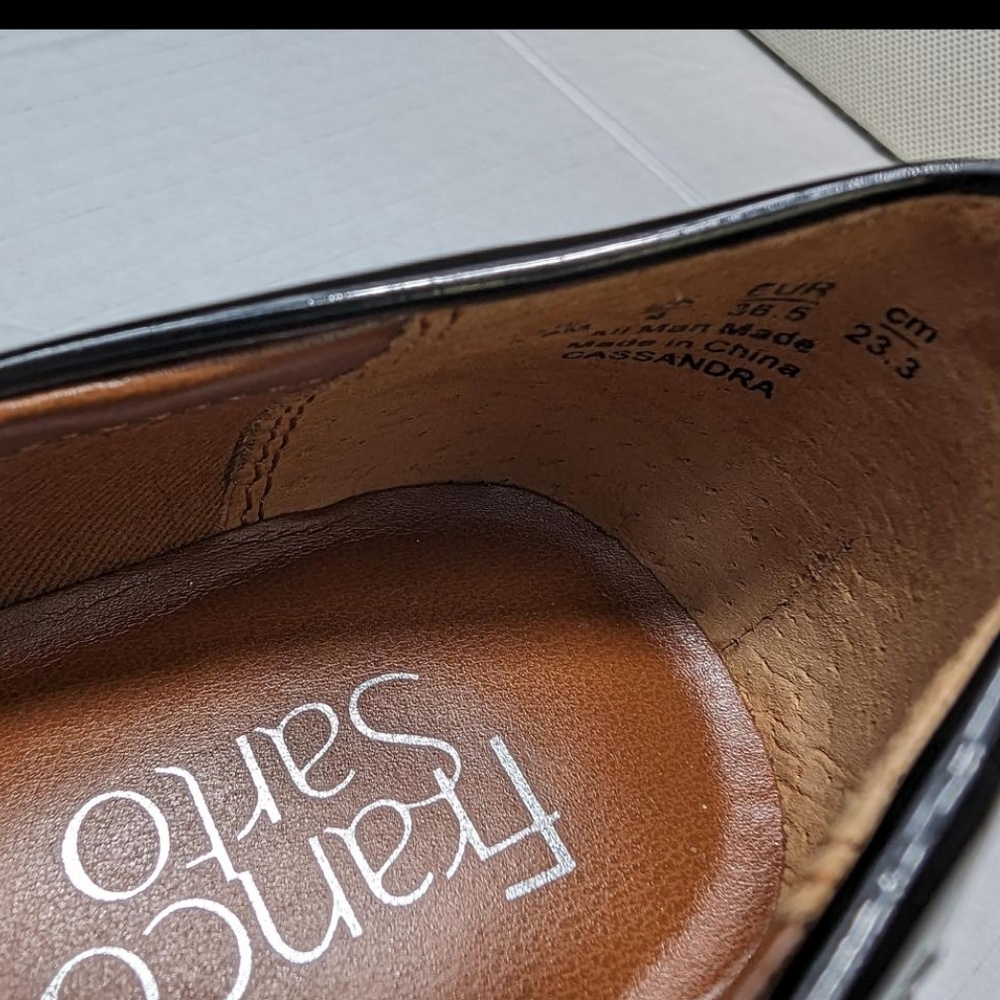 Pre-owned Franco Sarto Shiny Black Loafers - Picture 6 of 6